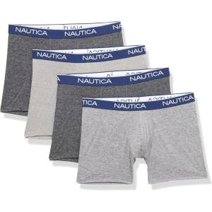 imageNautica Mens 4 Pack Heather Stretch Boxer Briefs2blackCharcoalHeather Grey