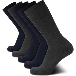 imageNautica Mens Athletic Crew Socks  5 Pack Moisture Wicking Cushioned Athletic Socks for Men with Reinforced Seams 6125BlueGrey