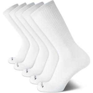imageNautica Mens Athletic Crew Socks  5 Pack Moisture Wicking Cushioned Athletic Socks for Men with Reinforced Seams 6125Pure White
