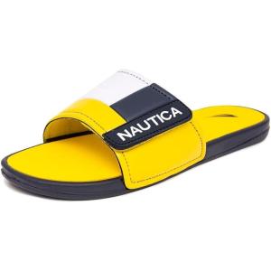 imageNautica Mens Athletic Slide Sandal Adjustable Straps Comfort SlipOn Regular ampamp Wide WidthsYellow