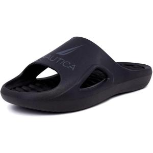 imageNautica Mens Athletic Slides Sport Shower Sandals for Indoor ampamp Outdoor  Lightweight Durable and ComfortableBlack Charcoal