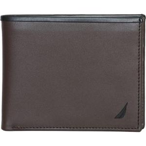imageNautica Mens Bifold Leather Wallet  RFID Blocking  ID Window  Card Slots  Organization  Durable  StylishPop Color  BlackBrown