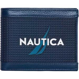 imageNautica Mens Bifold Leather Wallet  RFID Blocking  ID Window  Card Slots  Organization  Durable  StylishRubberLeather  Navy