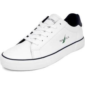 imageNautica Mens Casual Shoe Classic LaceUp Low Top Loafer Fashion Sneaker  in Medium ampamp Wide Width SizesWhite Greenmyton