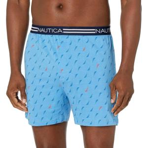 imageNautica Mens Classic Cotton Loose Knit BoxerStripe SailAero Blue