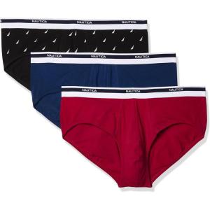 imageNautica Mens Classic Cotton Stretch Multipack BriefsNautica RedEstate BlueSail Black