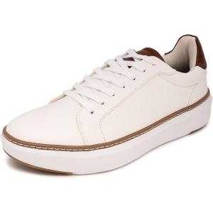 imageNautica Mens Classic LaceUp Low Top Fashion Sneaker Loafer  Stylish and Comfortable Casual ShoeWhite Tandonley