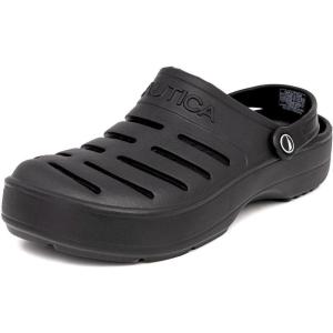 imageNautica Mens Clogs  Athletic Sports Sandal  SlipOn with Adjustable Back Strap  Water ShoesFuzzy Slippers River EdgeBlack River Edge