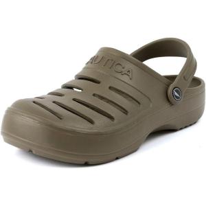 imageNautica Mens Clogs  Athletic Sports Sandal  SlipOn with Adjustable Back Strap  Water ShoesFuzzy Slippers River EdgeKhaki River Edge