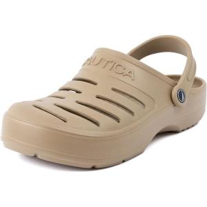 imageNautica Mens Clogs  Athletic Sports Sandal  SlipOn with Adjustable Back Strap  Water ShoesFuzzy Slippers River EdgeTan River Edge