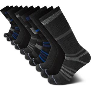 imageNautica Mens Crew Socks  10 Pack Breathable Moisture Wicking Cushioned Athletic Work and Dress Socks for Men Sizes 6125Blackblue