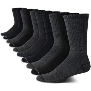 imageNautica Mens Crew Socks  10 Pack Breathable Moisture Wicking Cushioned Athletic Work and Dress Socks for Men Sizes 6125Blackgray