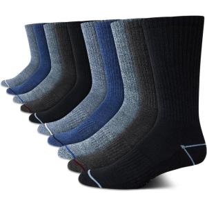imageNautica Mens Crew Socks  10 Pack Breathable Moisture Wicking Cushioned Athletic Work and Dress Socks for Men Sizes 6125Blue Assorted