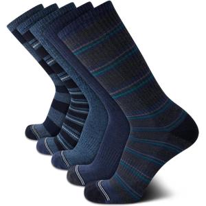 imageNautica Mens Crew Socks  5 Pack Breathable Moisture Wicking Cushioned Athletic Work and Dress Socks for Men Sizes 6125Assorted