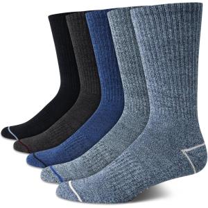 imageNautica Mens Crew Socks  5 Pack Breathable Moisture Wicking Cushioned Athletic Work and Dress Socks for Men Sizes 6125Blue Assorted