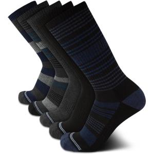 imageNautica Mens Crew Socks  5 Pack Breathable Moisture Wicking Cushioned Athletic Work and Dress Socks for Men Sizes 6125GreyBlack Stripes