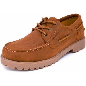 imageNautica Mens Dress Boat Shoe Casual Loafer LaceUp Fashion Sneaker with Cushioned Insole  Comfortable Lightweight and DurableTan
