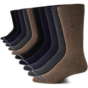 imageNautica Mens Dress Socks  10 Pack Breathable Stretch CrewLength Work Socks for Men for Business Formal Wear Sizes 6125Assorted