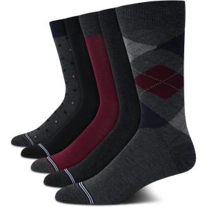 imageNautica Mens Dress Socks  5 Pack Breathable Comfort Stretch CrewLength Work Socks for Men for Business Formal Wear 6125Dark Grey Heather