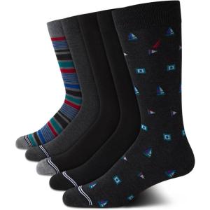 imageNautica Mens Dress Socks  5 Pack Breathable Comfort Stretch CrewLength Work Socks for Men for Business Formal Wear 6125Graphite Heather Assorted
