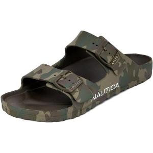 imageNautica Mens EVA Double Buckle Slide Sandals  Adjustable Waterproof SlipOn Comfort Shoes for Casual Wear Beach and PoolsideOlive Camo