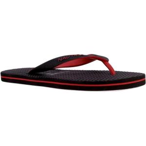 imageNautica Mens Flip Flop Beach Sandal Boat Slide Water SlippersJirenblack Red