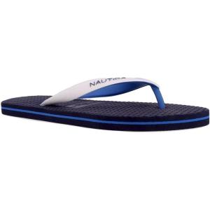 imageNautica Mens Flip Flop Beach Sandal Boat Slide Water SlippersJirennavy White