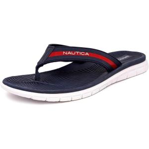 imageNautica Mens Flip Flop Beach Sandal Boat Slide Water SlippersNavy Redtheo