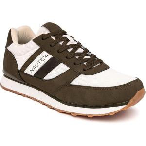 imageNautica Mens LaceUp Sneakers  Casual Stylish and Comfortable for WalkingIvory Olive
