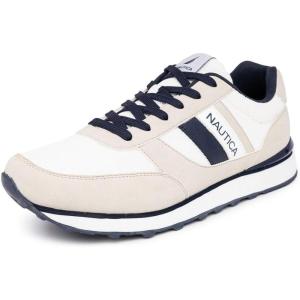 imageNautica Mens LaceUp Sneakers  Casual Stylish and Comfortable for WalkingWhite Navy Greyoutfall 3