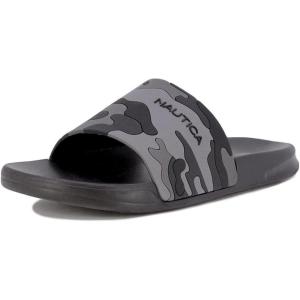 imageNautica Mens Open Toe Slide Sandals  Comfortable Indoor ampamp Outdoor Shower SlippersBlack Camo Callo