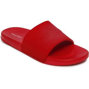 imageNautica Mens Open Toe Slide Sandals  Comfortable Indoor ampamp Outdoor Shower SlippersRed Porter