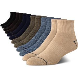 imageNautica Mens Quarter Socks  12 Pack Comfort Stretch Cushioned MoistureWicking Athletic Ankle Socks for Men Sizes 6125BrownNavyBlack