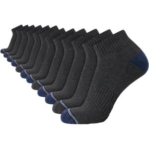 imageNautica Mens Quarter Socks  12 Pack Comfort Stretch Cushioned MoistureWicking Athletic Ankle Socks for Men Sizes 6125GreyNavy