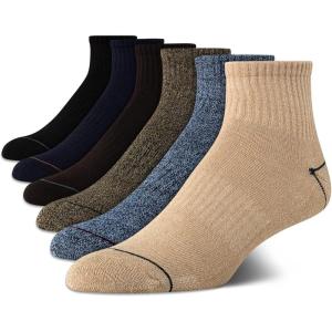 imageNautica Mens Quarter Socks  6 Pack Comfort Stretch Cushioned MoistureWicking Athletic Ankle Socks for Men Sizes 6125BrownNavyBlack
