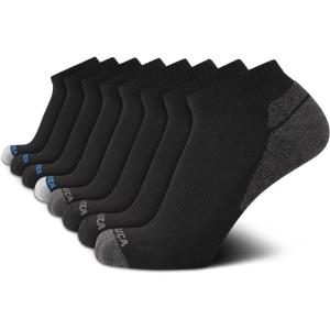 imageNautica Mens Quarter Socks  8 Pack Comfort Stretch Cushioned MoistureWicking Athletic Ankle Socks for Men Sizes 6125All Black