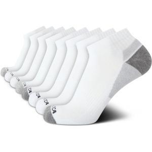 imageNautica Mens Quarter Socks  8 Pack Comfort Stretch Cushioned MoistureWicking Athletic Ankle Socks for Men Sizes 6125All White
