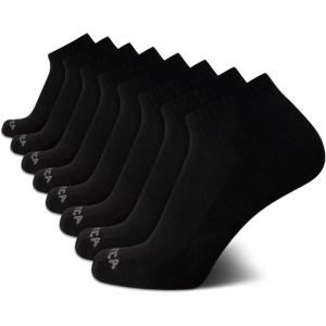 imageNautica Mens Quarter Socks  8 Pack Comfort Stretch Cushioned MoistureWicking Athletic Ankle Socks for Men Sizes 6125Black