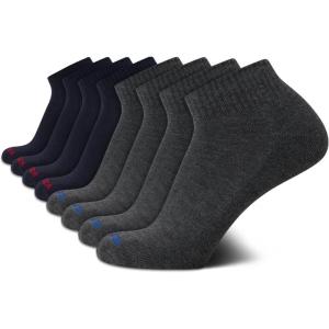 imageNautica Mens Quarter Socks  8 Pack Comfort Stretch Cushioned MoistureWicking Athletic Ankle Socks for Men Sizes 6125Navygrey