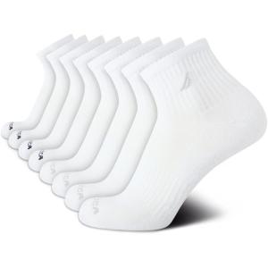 imageNautica Mens Quarter Socks  8 Pack Comfort Stretch Cushioned MoistureWicking Athletic Ankle Socks for Men Sizes 6125White Tall