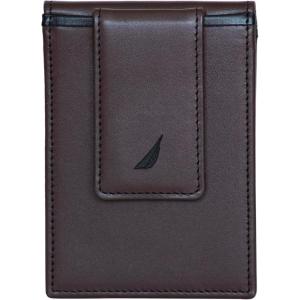 imageNautica Mens Slim Wallet  Card Case  RFID Blocking  ID Window  Minimalist  Lightweight  Genuine LeatherPop Color  BlackBrown