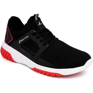 imageNautica Mens Sneakers Athletic Comfortable Casual LaceUp Fashion Walking ShoesBlack Red Goodreau