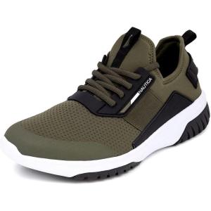 imageNautica Mens Sneakers Athletic Comfortable Casual LaceUp Fashion Walking ShoesOlive Black Geoff