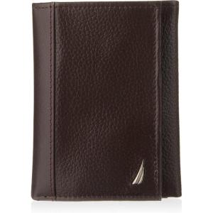 imageNautica Mens Trifold Wallet  RFID Blocking Protection  ID Window  Card Slots  Genuine Leather  DurableJClass  Brown