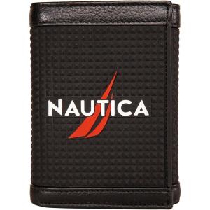 imageNautica Mens Trifold Wallet  RFID Blocking Protection  ID Window  Card Slots  Genuine Leather  DurableRubberLeather  Black