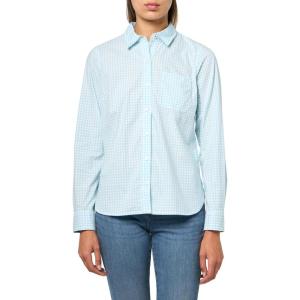 imageNautica Womens Button Front Long Sleeve Roll Tab ShirtPorcelain BlueBright White