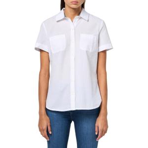 imageNautica Womens Button Front Short Sleeve Camp Shirt Bright White XSmall