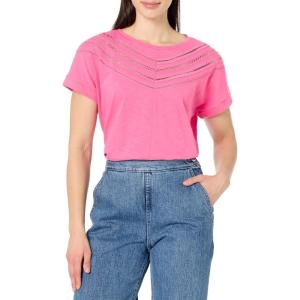 imageNautica Womens Chevron Knit Top Short Sleeve ShirtSangria Sunset
