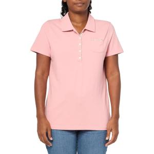imageNautica Womens Short Sleeve Button Placket PoloBridal Rose