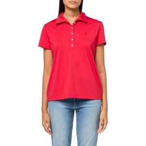 imageNautica Womens Short Sleeve Collared Cotton Interlock Soft Touch PoloRegatta Red
